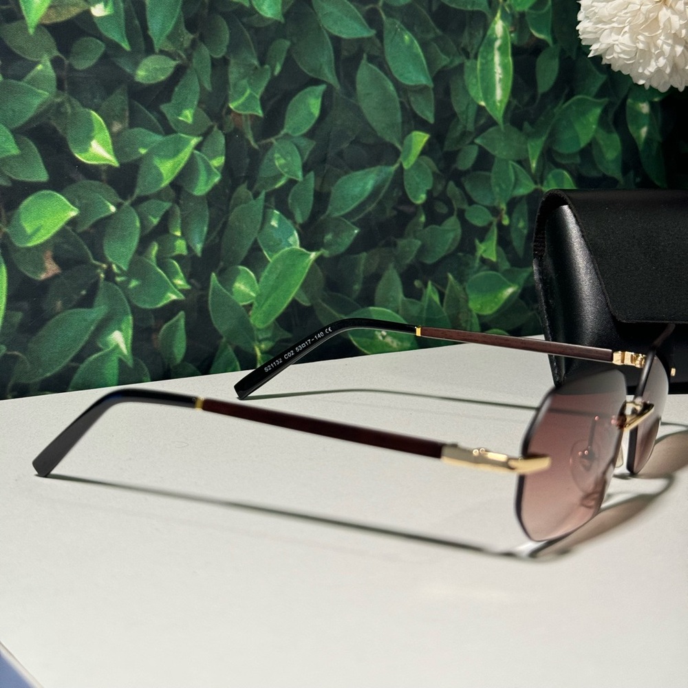 Trendy Brown Rimless Metal Frames - Picture 3 of 6